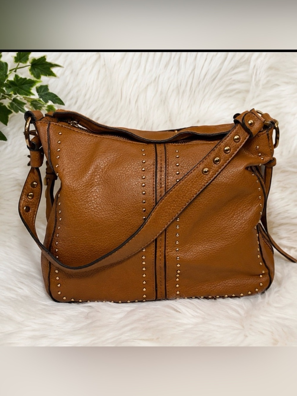 Montana West Brown Concealed Carry Shoulder Bag Studded